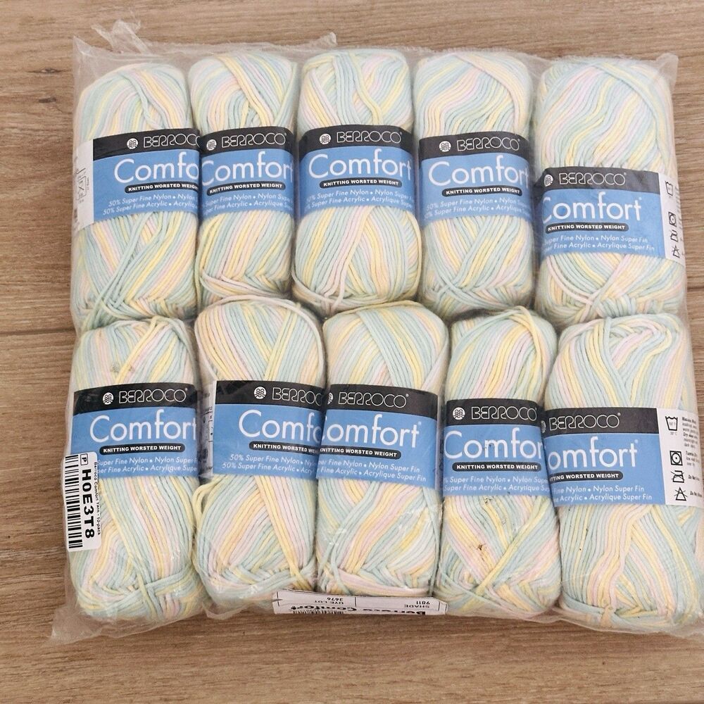 Berroco Comfort Yarn 10 Skein Worsted Super Fine 9811 Sock Knitting Crochet Baby